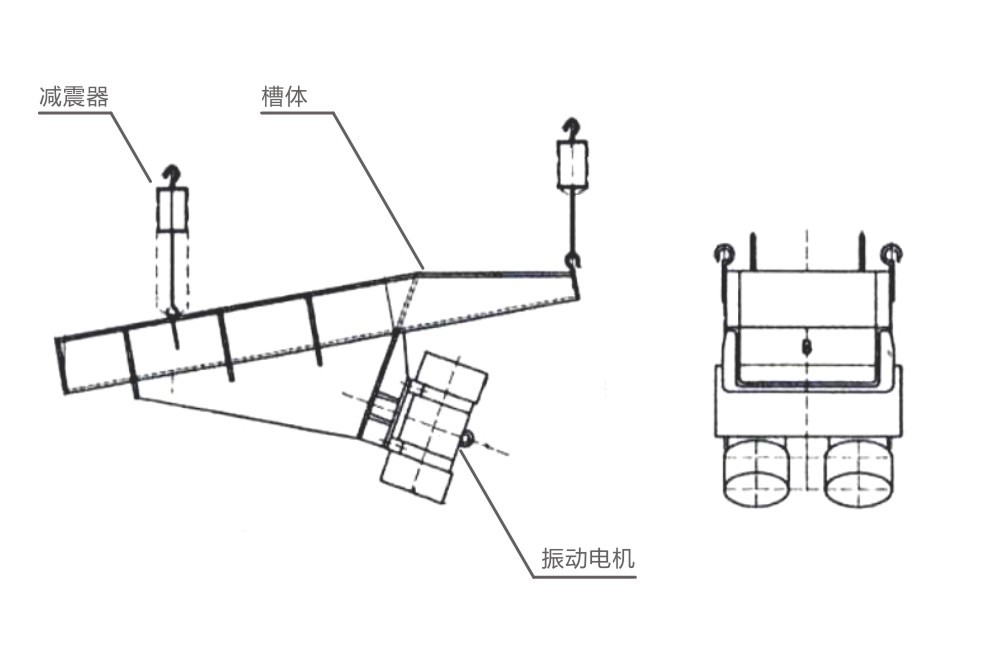 電機振動給料機安裝結構示意圖